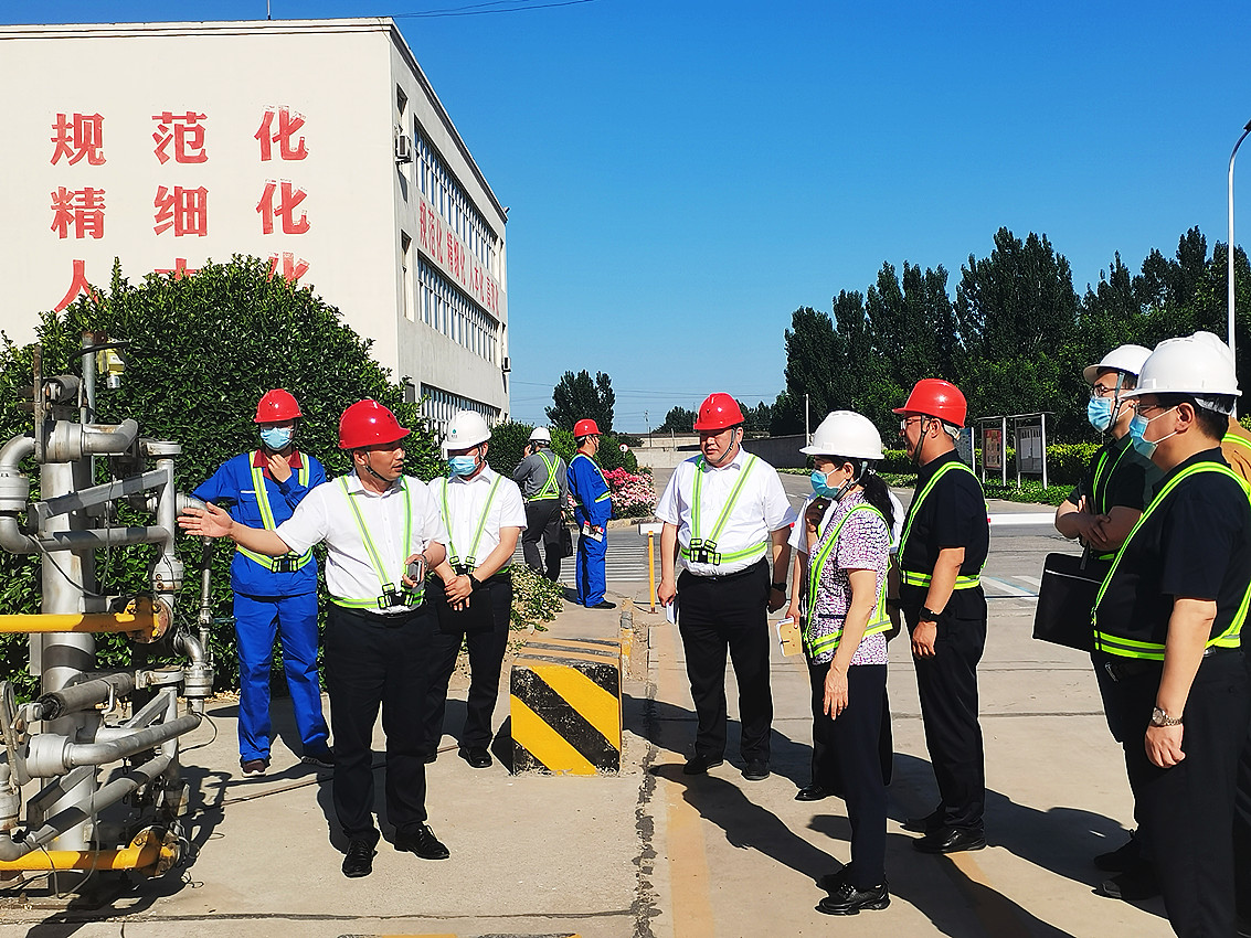 5月26日，国务院安委会综合检查组魏丽萍（右四）一行，在河北省、保定市、徐水区有关领导陪同下，前往河北皇冠hg1088督导检查安全生产相关工作，该公司总经理周文乾（左二）热情接待。.jpg
